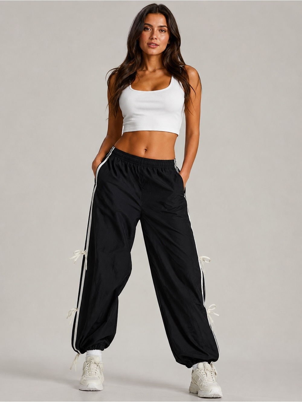 $108 New Anthropologie Daily Practice Side-Stripe Drawstring Balloon Pants sz S